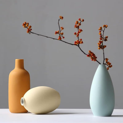 Abbittar Ceramic Vase Set of 3, Flower Vase Minimalism Style