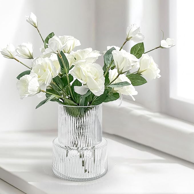 Aoderun Glass Vase for Flowers Vase for Bouquet Vases Home Decor Clear Vases