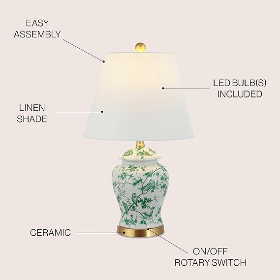 Chinoiserie Classic LED Table Lamp Cottage Traditional Bedside Desk Nightstand