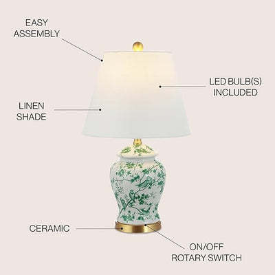 Chinoiserie Classic LED Table Lamp Cottage Traditional Bedside Desk Nightstand