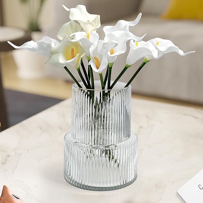 Aoderun Glass Vase for Flowers Vase for Bouquet Vases Home Decor Clear Vases