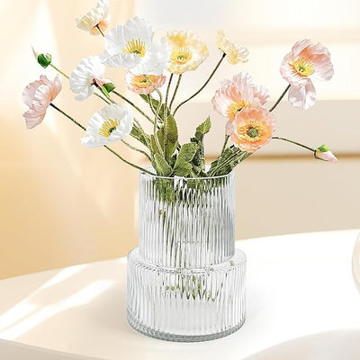 Aoderun Glass Vase for Flowers Vase for Bouquet Vases Home Decor Clear Vases