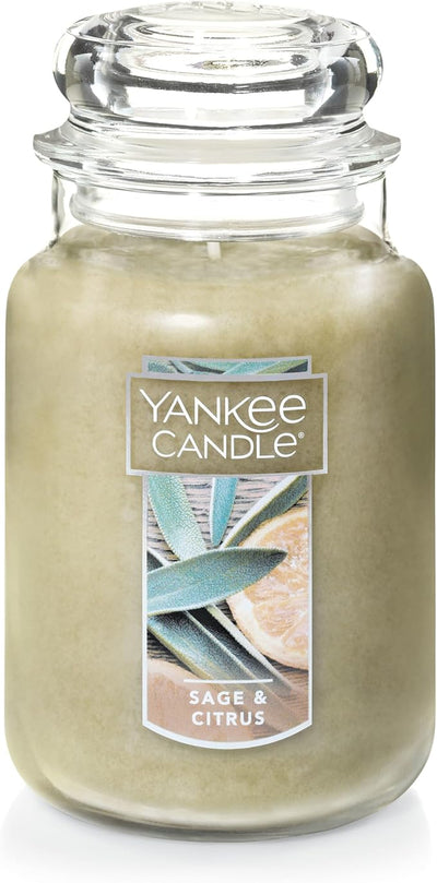 Yankee Candle Sage & Citrus Scented, 22oz Single Wick Candle