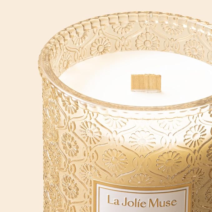 LA JOLIE MUSE Vanilla Candle, Scented Candle Gifts for Men&Women