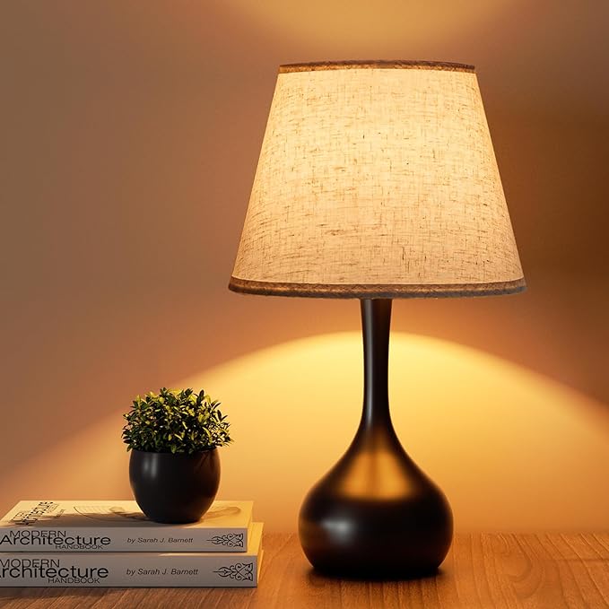 ONEWISH Touch Bedside Lamp for Bedroom, Farmhouse Table Lamps