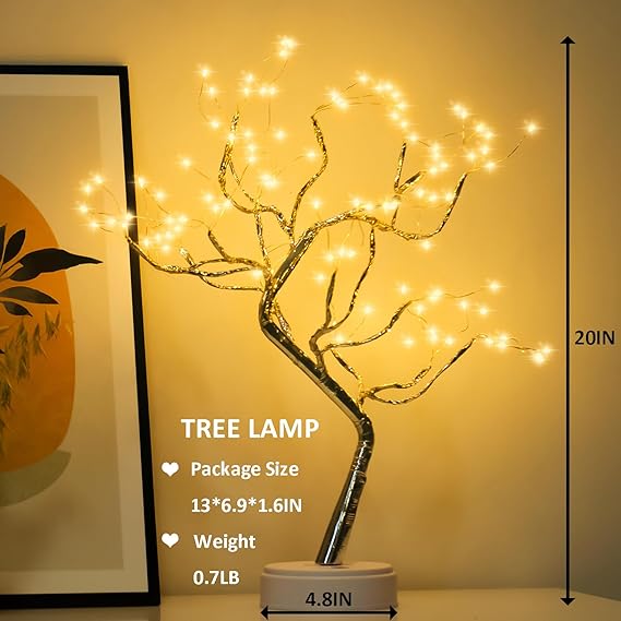 Room Decor, 20" 108 LED Tabletop Bonsai Tree Light, DIY Artificial Tree Lamp