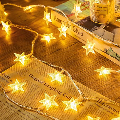 Minetom Star String Lights Battery Operated - 17 ft 50 LED Star Fairy String Lights