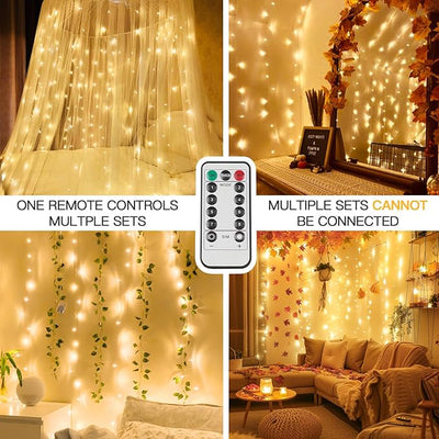 200 Led Hanging String Lights Outdoor, Fairy Curtain Lights Indoor for Christmas