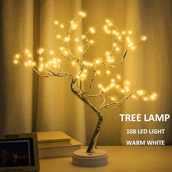 Room Decor, 20" 108 LED Tabletop Bonsai Tree Light, DIY Artificial Tree Lamp